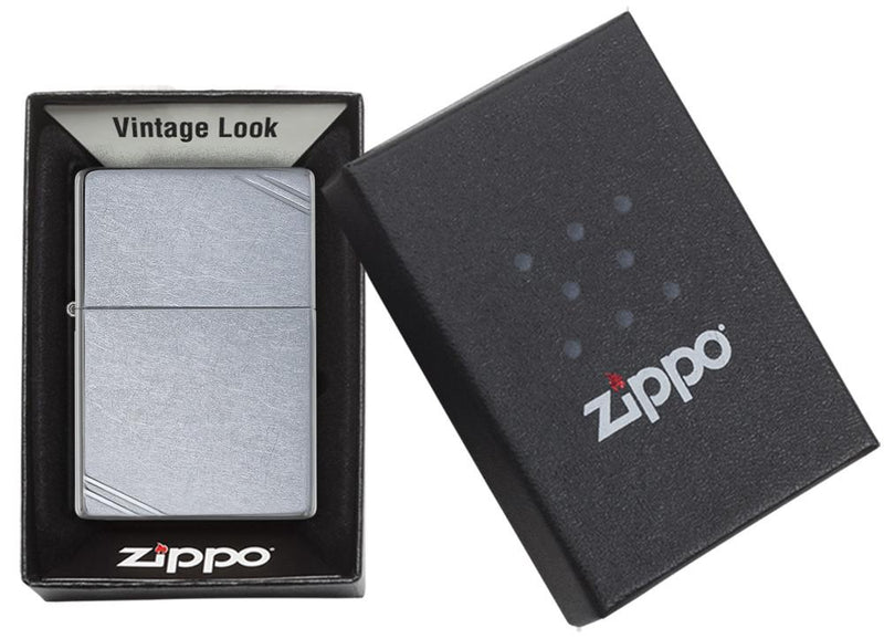 Zippo 267-0004 ZL Vintage Street Chrome with Slashes