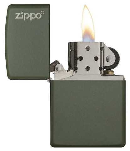 Zippo 221ZL Matte Green Zippo Logo