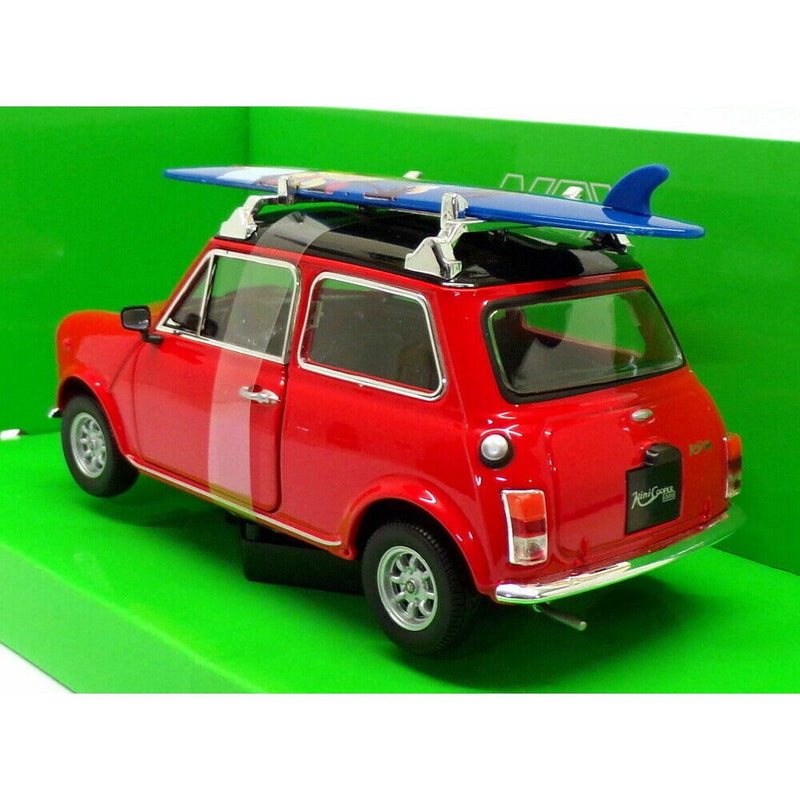 Welly Mini Cooper 1300 with Surf Board Red 1/24