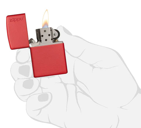 Zippo 233 Red Matte Zippo Logo