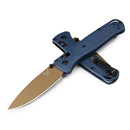 Benchmade Bugout Crater Blue Grivory Handle with Flat Dark Earth Cerakote Blade Finish