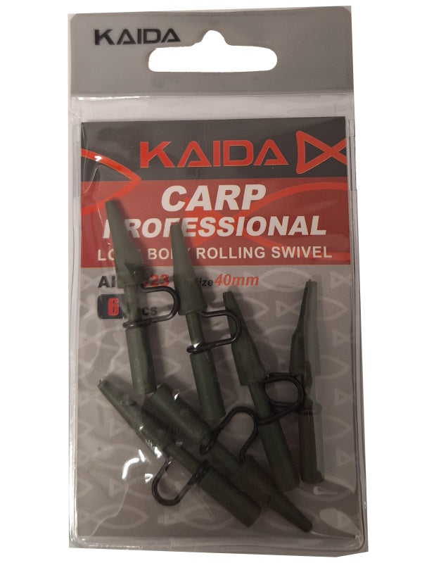 Kaida Carp Professional Long Body Rolling Swivel x6