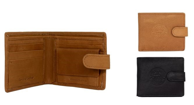Bossi Antique Leather Mount Logo Billfold with Tab Wallet