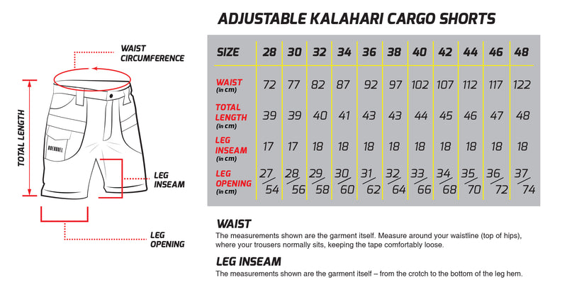 Boerboel Ripstop Adjustable Kalahari Shorts - Black