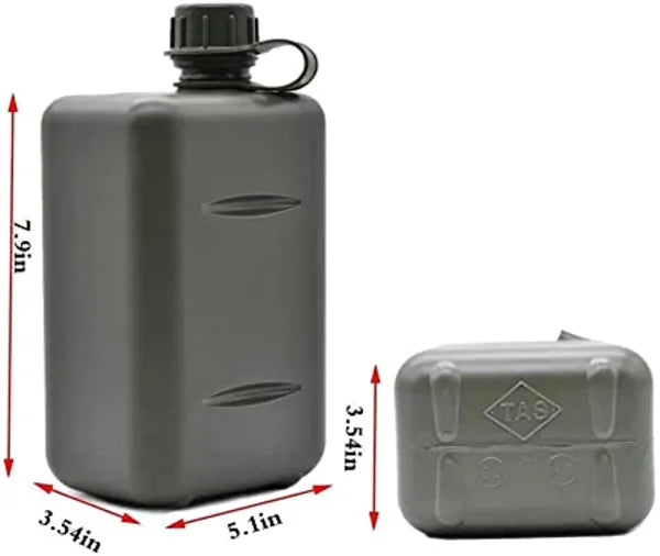 Army Style 2L Water Bottle with Camo Pouch