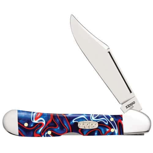 Zippo Patriotic Kirinite Smooth Mini Copperlock Pocket Knife