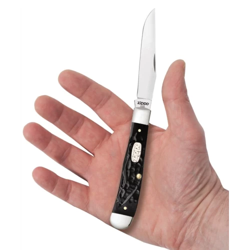 Zippo Rough Black Synthetic Trapper Pocket Knife