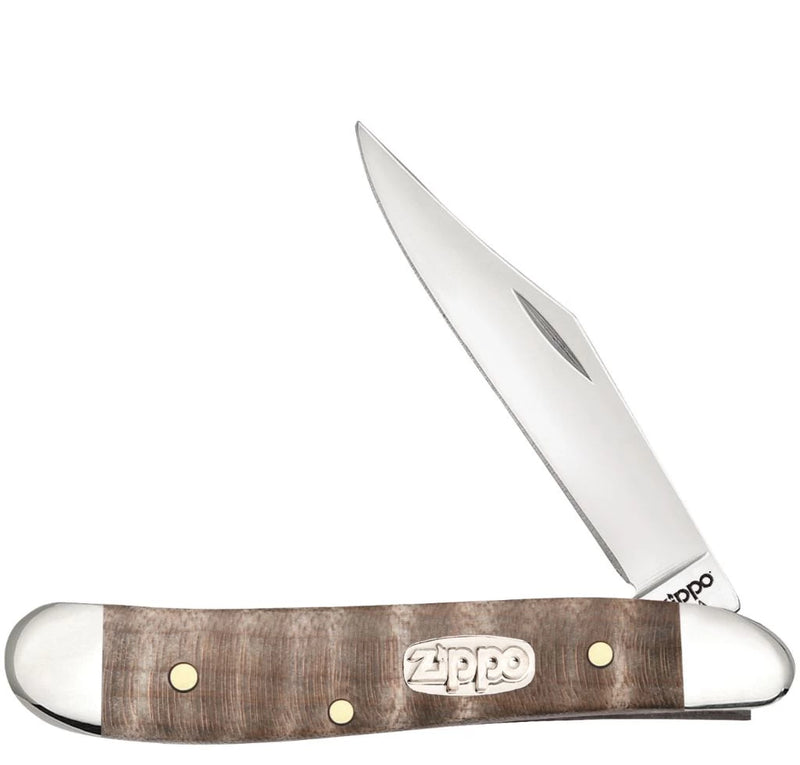 Zippo Natural Curly Maple Wood Peanut Pocket Knife