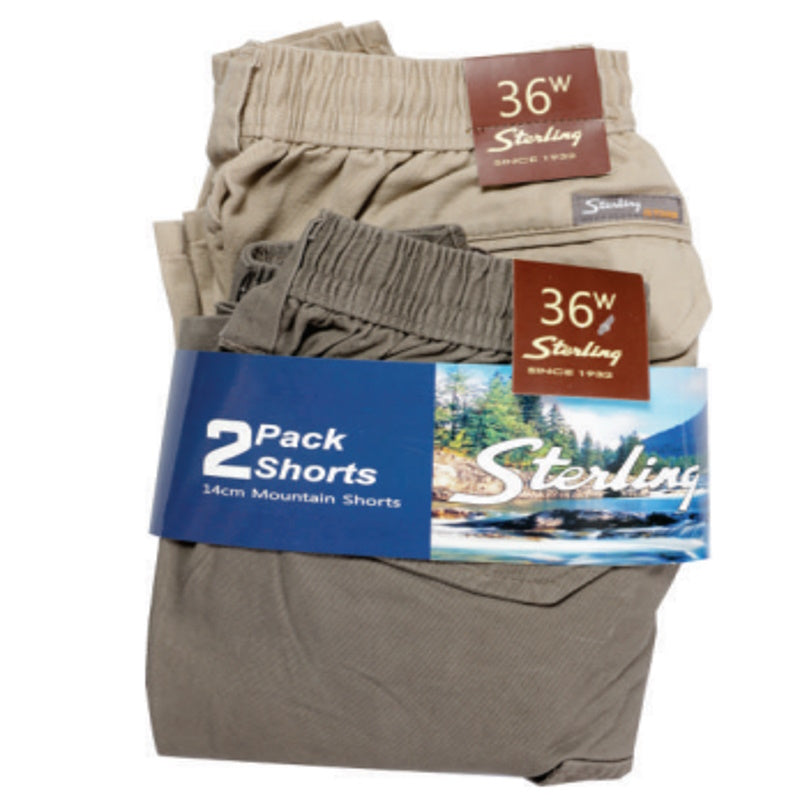 Sterling 14cm 21/16 Twin Pack Mountain Cream/Taupe Shorts