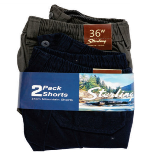 Sterling 14cm 39/95 Twin Pack Mountain Blue/Charcoal Shorts