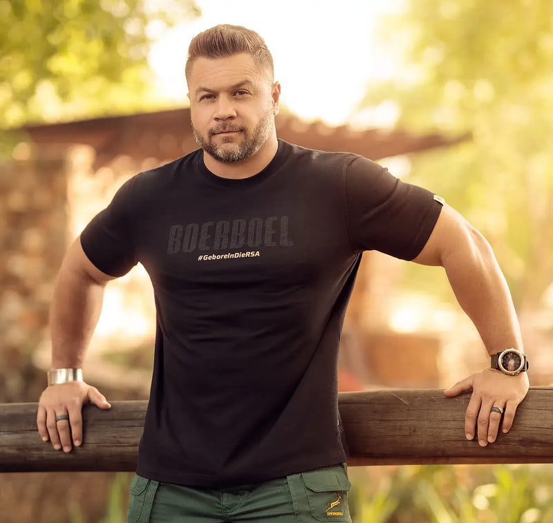 Boerboel Premium T-Shirt Dot Printed – Black "Gebore"