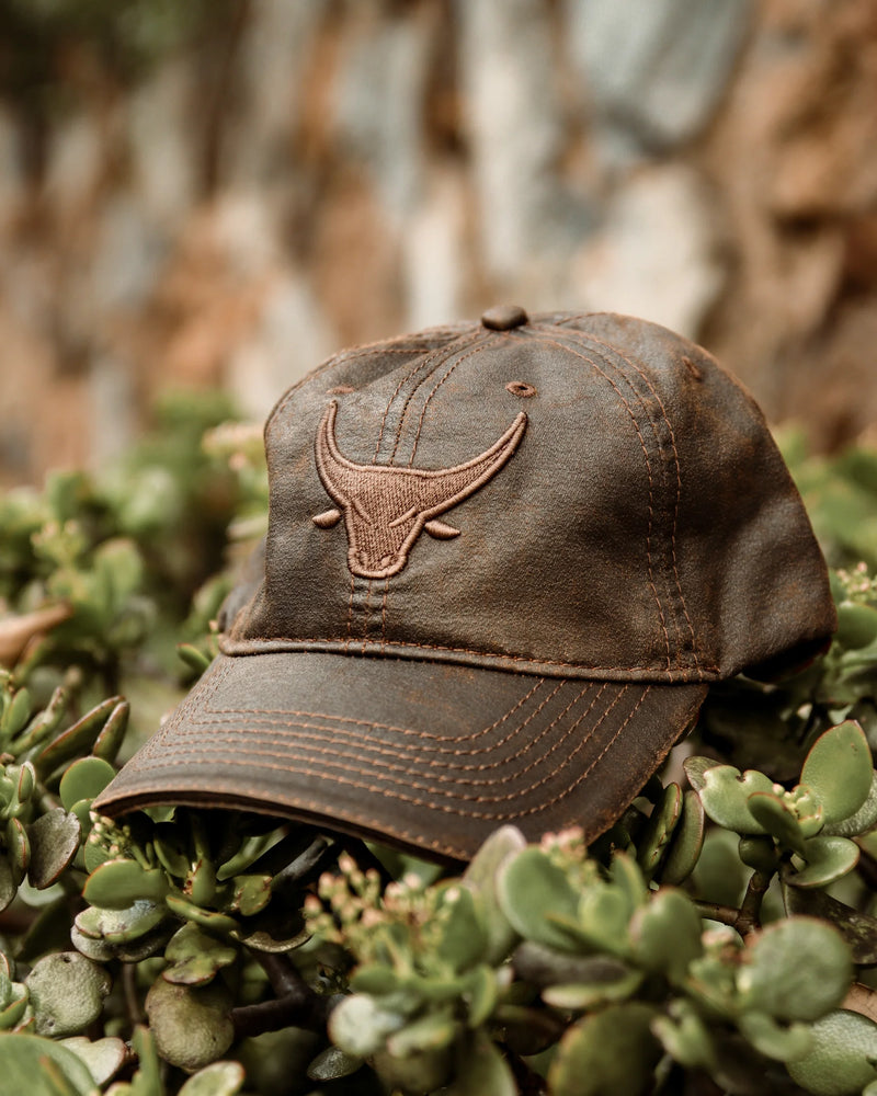 Bosbul Brown Oilskin 3D Brown Bull Cap