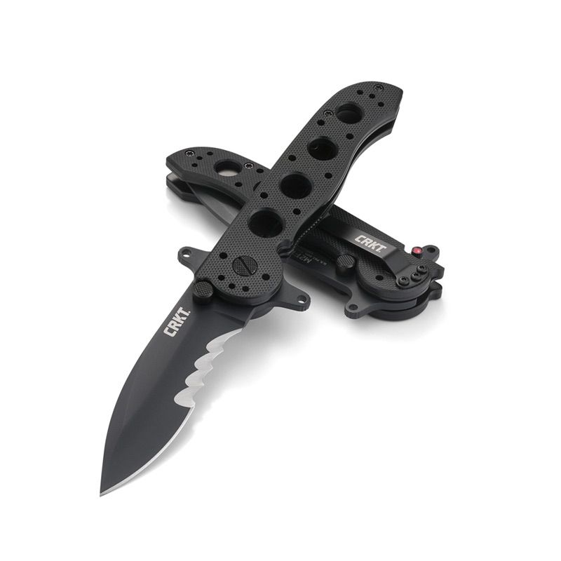 CRKT M21-12SFG Special Forces G10 Drop Point w/Veff Serrated Black Powder Coat Blade