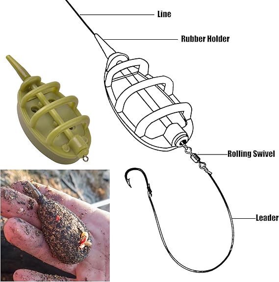 EXC Method Carp 5pc Feeder Set 30g-60g with mold