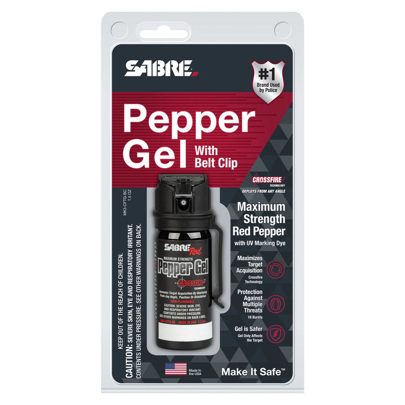 Sabre Red Crossfire Pepper Gel with Belt Clip