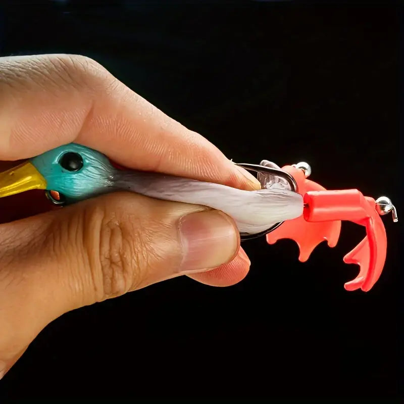 Duck-Shaped Fishing Lure - Top water Propeller Flipper, Soft PVC, 9.5cm - Ideal for Bass