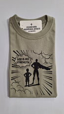 FRJ Kids God is my Strength Stone T-Shirt
