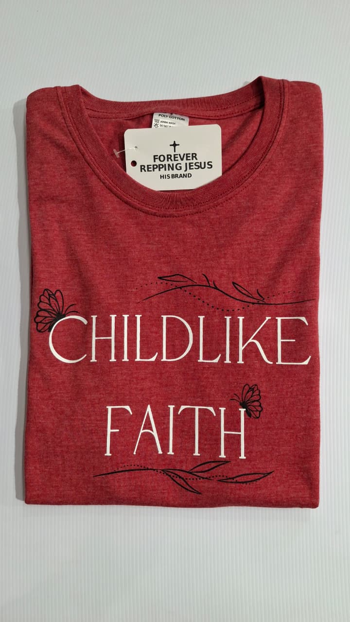 FRJ Ladies Childlike faith Melange Red T-Shirt