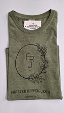 FRJ Ladies Forever Repping Jesus Melange Olive T-Shirt