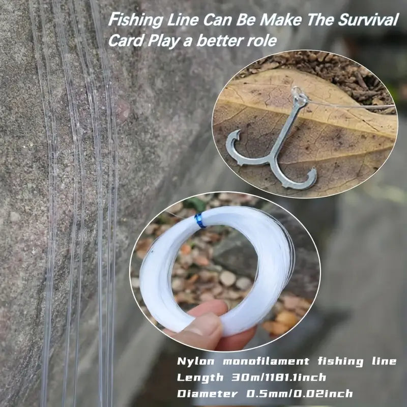 Set of 6 Outdoor Survival  Multi-functional Fishing Tool Cards