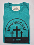 FRJ Mens Forever Repping Jesus Melange Cabbage T-Shirt