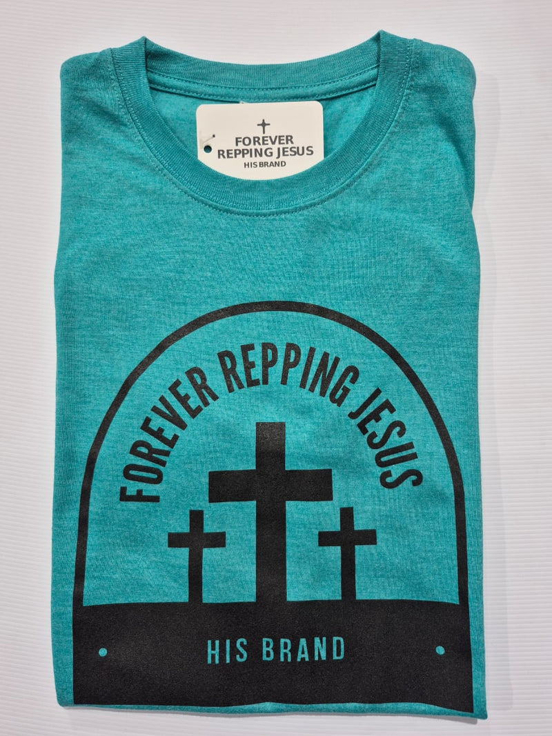 FRJ Mens Forever Repping Jesus Melange Cabbage T-Shirt