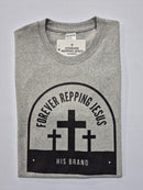 FRJ Mens Forever Repping Jesus Melange Grey T-Shirt