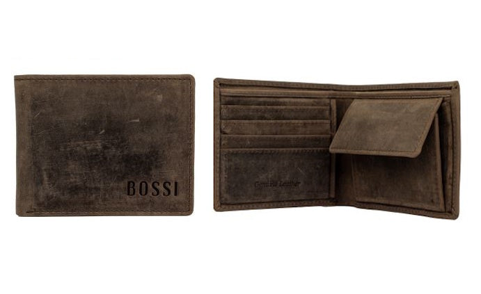 Bossi Hunter Leather Smal Billfold Wallet witn inner coin pouch