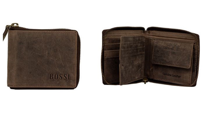 Bossi Hunter Leather Executive Billfold Ziparound Wallet