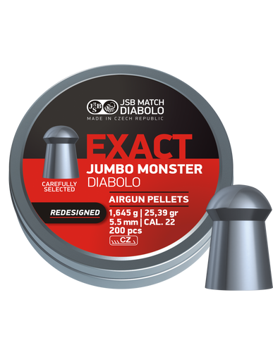 JSB Diabolo Jumbo Exact Monster Redesigned Pellets .22/5.52 mm - 200 Pieces