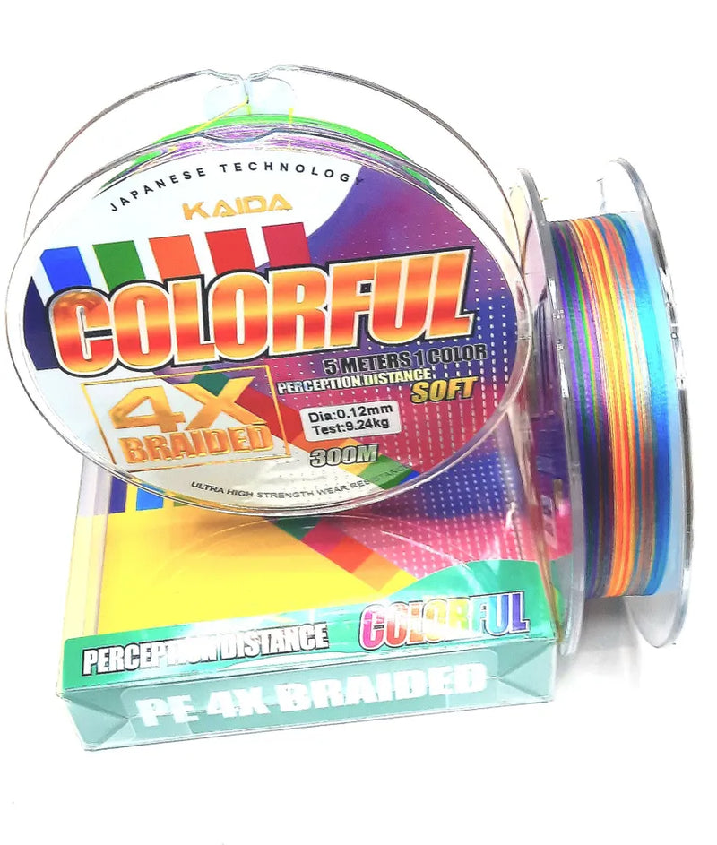Kaida Colorful 4X Braided Fishing Line 300M 0.16mm 15.20Kg