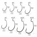 Kaida WM016 Black Nickel Bass Worm Fishing Hooks Size 5/0