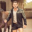 Boerboel  Mens Black & Olive Soft Shell Jacket