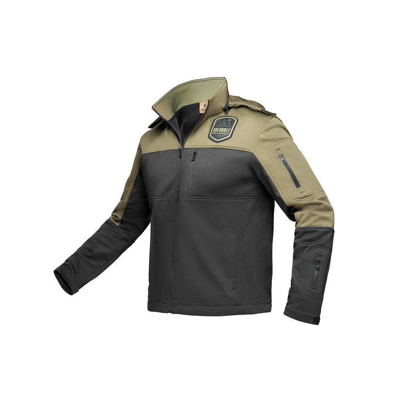 Boerboel  Mens Black & Olive Soft Shell Jacket