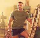 Boerboel Mens Mesh Print Olive Tee