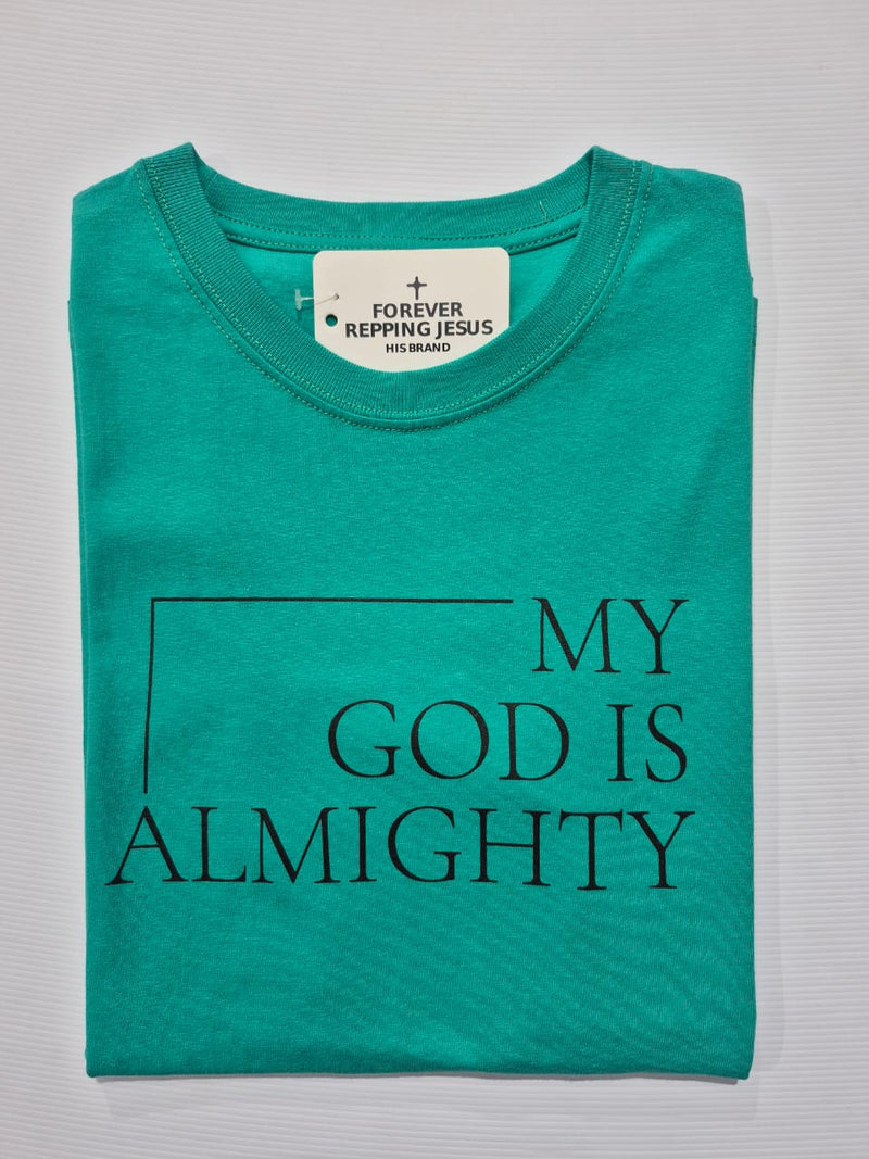 FRJ Mens My God is Almighty Emerald Green T-Shirt