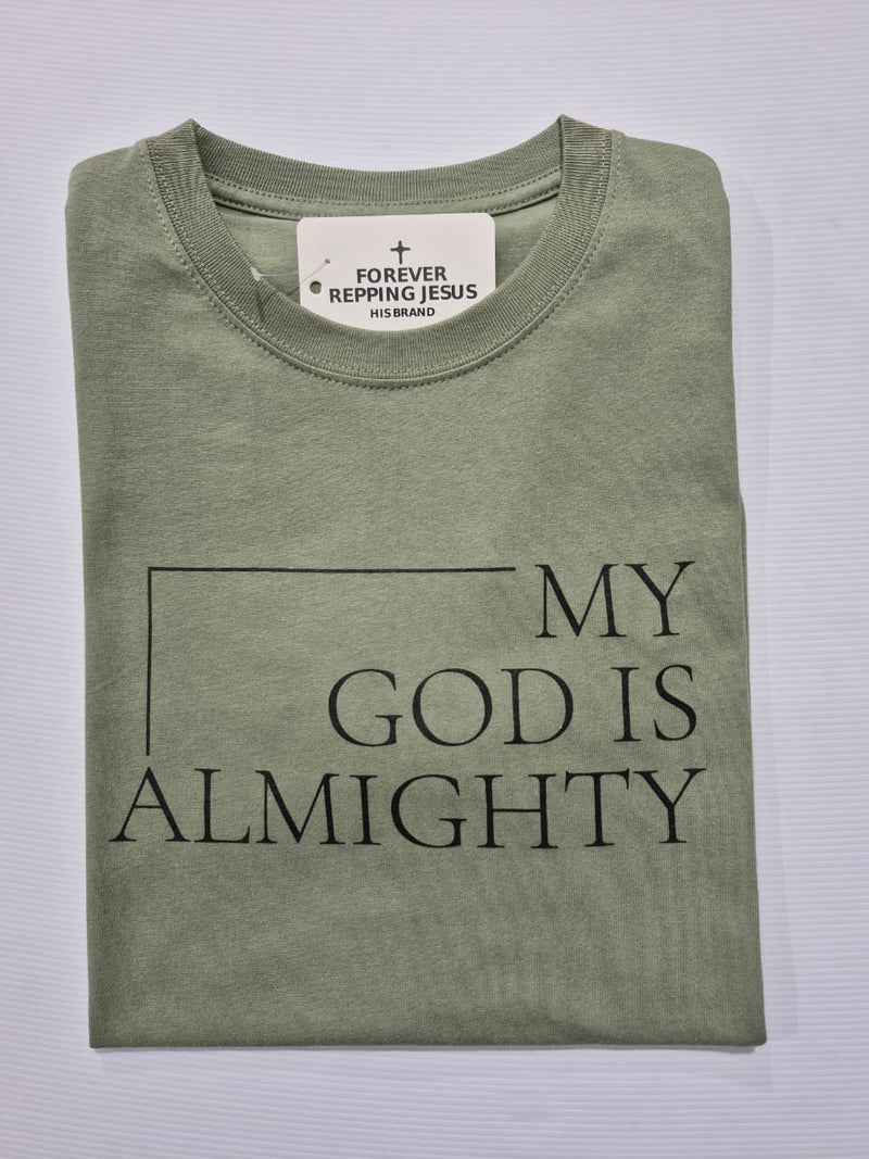 FRJ Mens My God is Almighty Olive T-Shirt