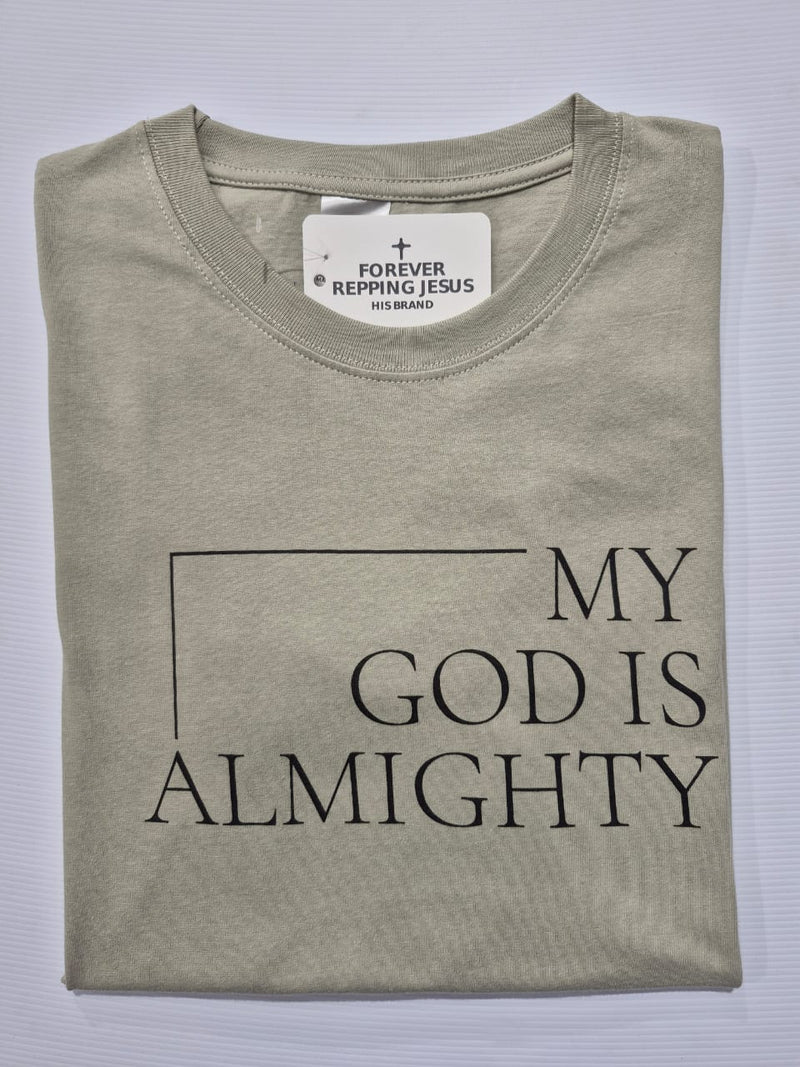 FRJ Mens My God is Almighty Stone T-Shirt