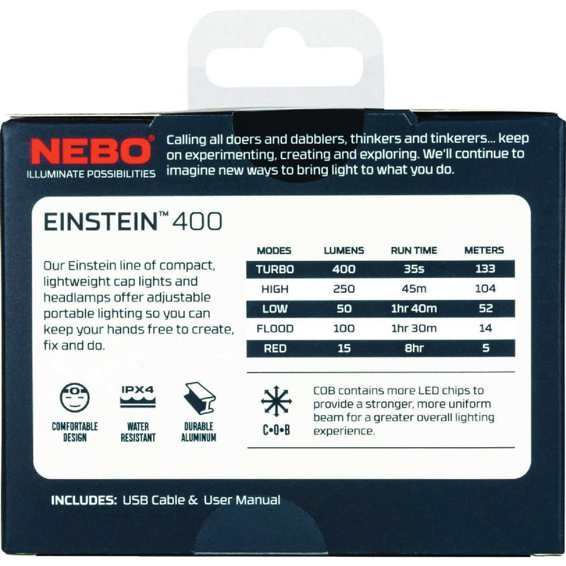 Nebo Einstein 400LM Rechargeable Headlamp Box