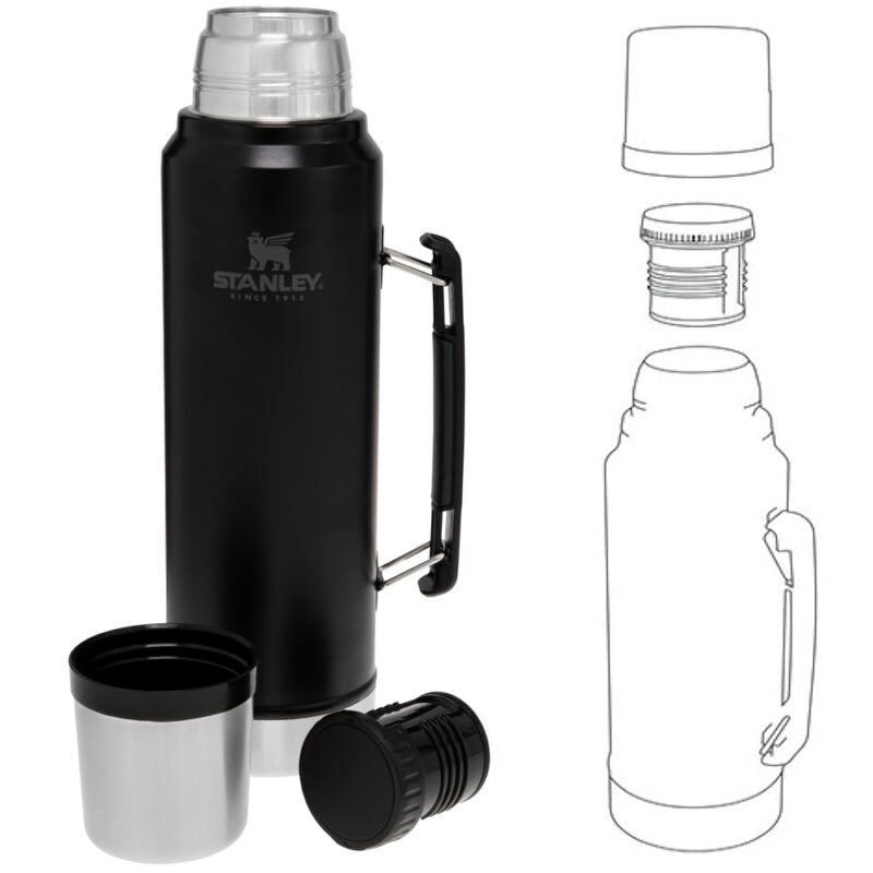 Stanley Legendary Classic Bottle 1.0L / 1.1QT - Matte Black Pebble