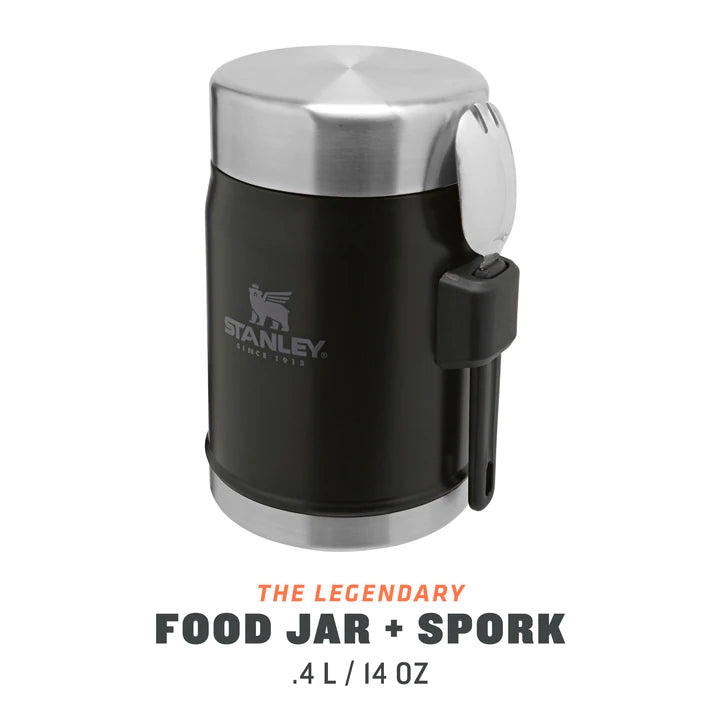 Stanley Legendary Food Jar + Spork .4L / 14oz - Matte Black Pebble