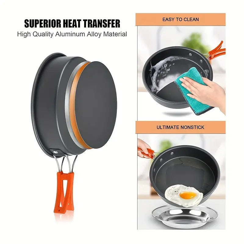 Cooking Pot, Pan, Kettle and Tableware Set