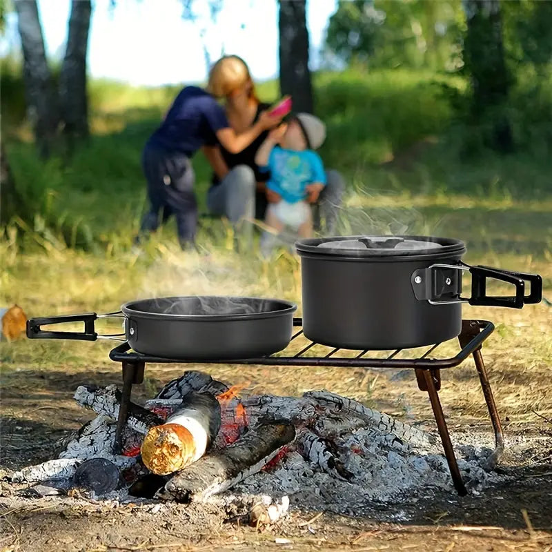 Cooking Pot, Pan, Kettle and Tableware Set