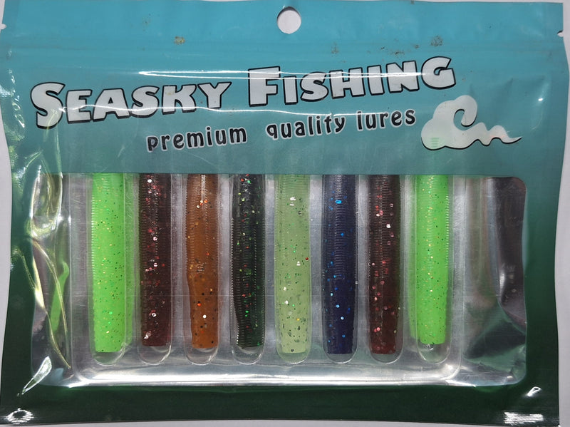 SEASKY 7cm 3.3g Soft Plastic Artificial Bait Bass Fishing Texas Rig Worm Lure
