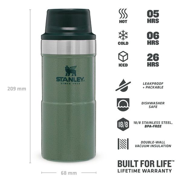 Stanley Trigger-Action Travel Mug .35L / 12oz - Hammertone Green