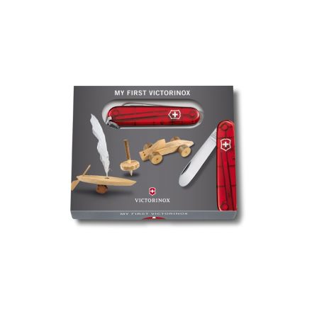 Victorinox My First Victorinox with Rounded Tip + Wood Saw 84mm Transparent Red
