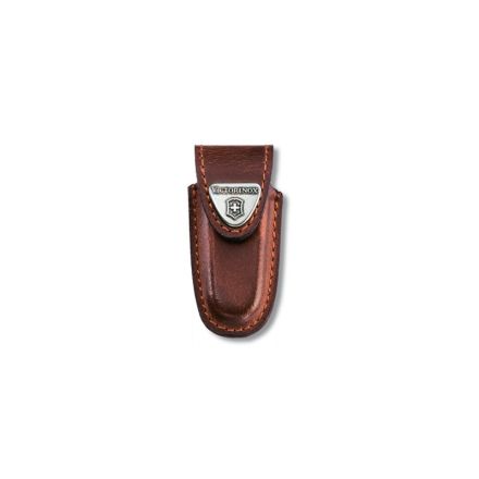 Victorinox Small Brown Leather Belt Pouch with Hook and Loop Fastener