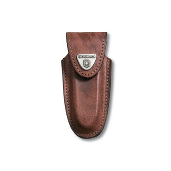 Victorinox Medium Brown Leather Belt Pouch with Hook and Loop Fastener