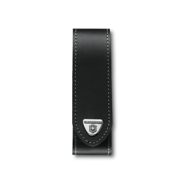 Victorinox Black Leather Belt Pouch for Large Ranger Grip Models 130mm w/Hook and Loop Fastener