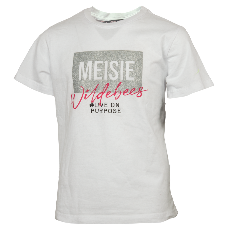 Wildebees WBG056 Meisie On Purpose Girls Tee White